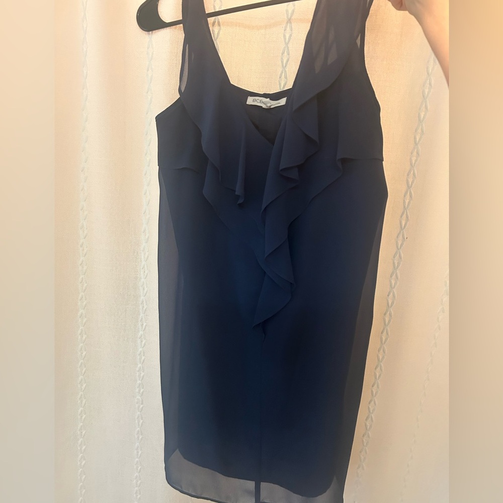 BCBGeneration Deep Blue V-Neck Dress